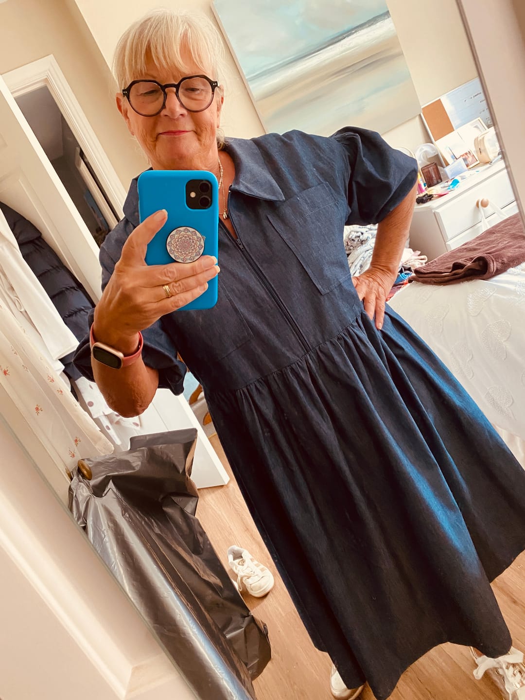 Customer photo review of Lightweight 4oz Washed Denim Fabric
