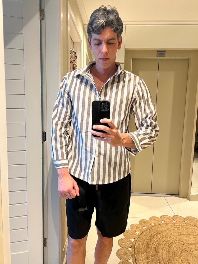 Customer photo review of Men’s Lightweight Striped Shirt