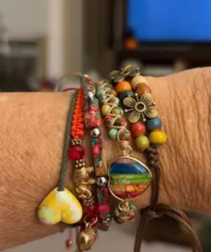 Customer photo review of Handmade Natural Stone Beaded Bracelet, Adjustable Boho Multicolor Jewelry, Perfect Gift for Women & Men, Ideal for Valentine's Day, Stackable Bracelets, Adjustable Beaded Design, Stacked Design Bracelets