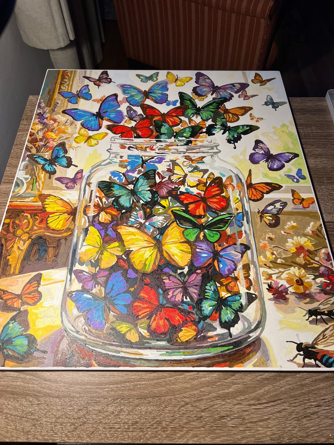 Customer photo review of Butterflies In Glass Jar (80 Color Paint by Numbers)