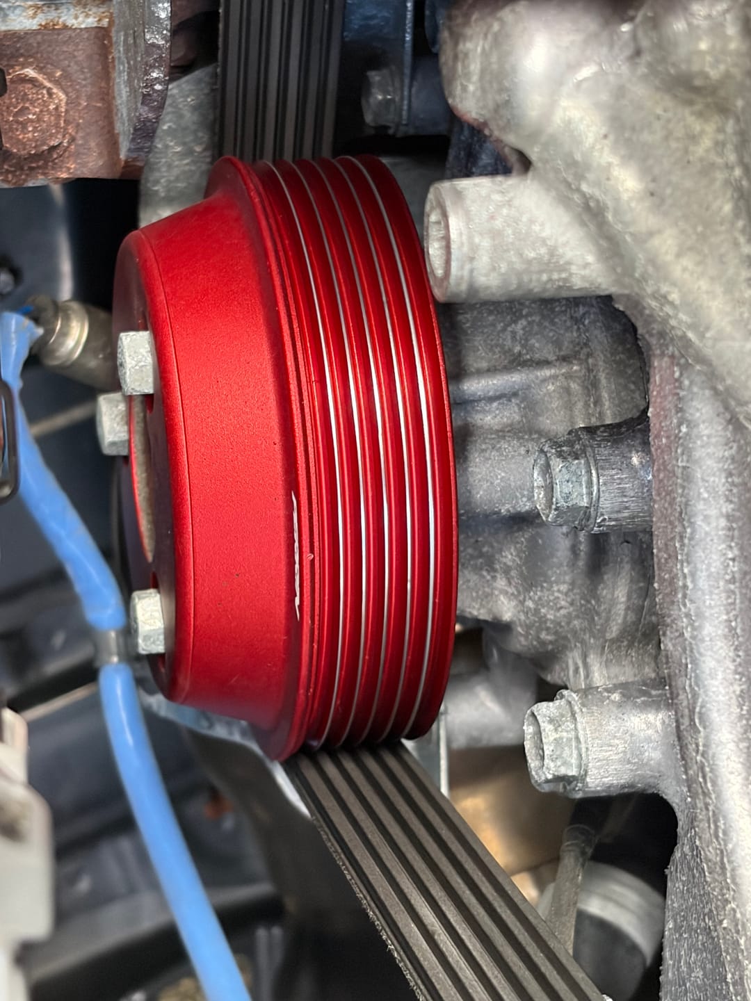 Customer photo review of Water Pump Pulley for 2022-2026 WRX, Outback, Forester XT, Impreza, Crosstrek