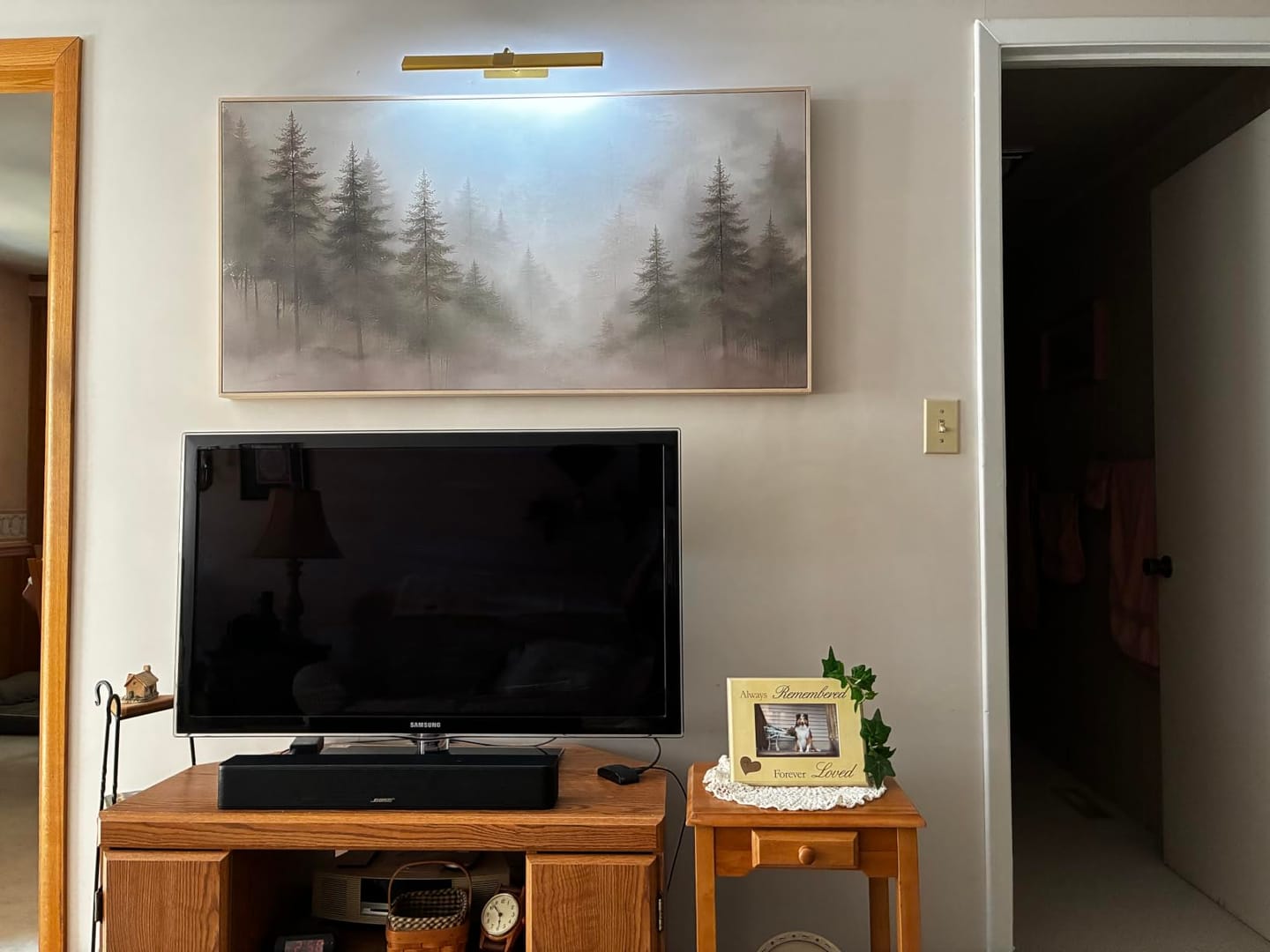 Customer photo review of Rechargeable Picture Light | Cordless LED Bar, Magnetic Mount, USB-C | Remote & Touch Dimming, Timer, Gold or Black