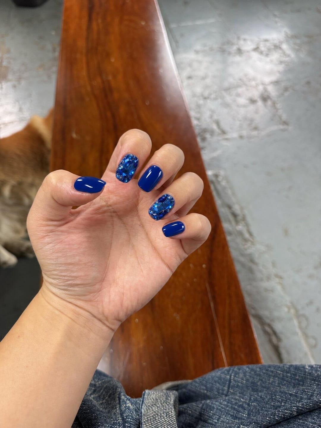 Customer photo review of Cobalt Treasure | Short Squoval