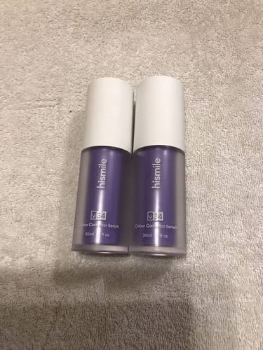 Customer photo review of Teeth Whitening Bundle: V34 Colour Corrector Serum + Dazzling White Pen