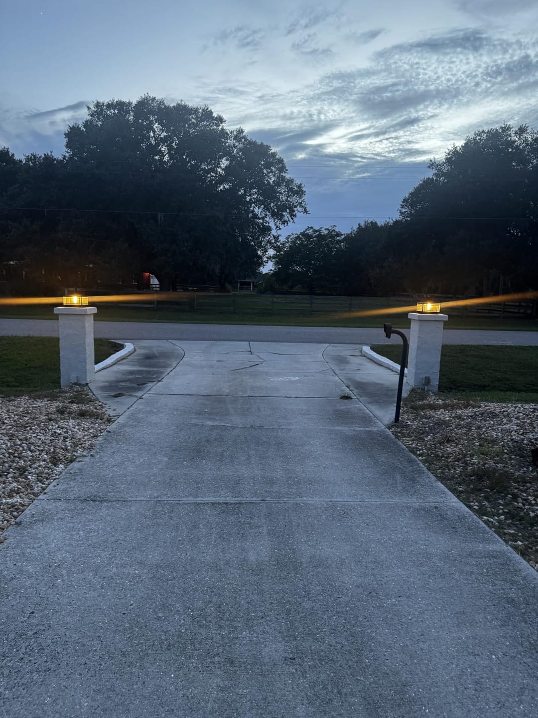 Customer photo review of Outdoor Pillar Light Solar | Iron with Acrylic Shade, 3 Heights | IP65 Waterproof, 3000K Warm, Remote