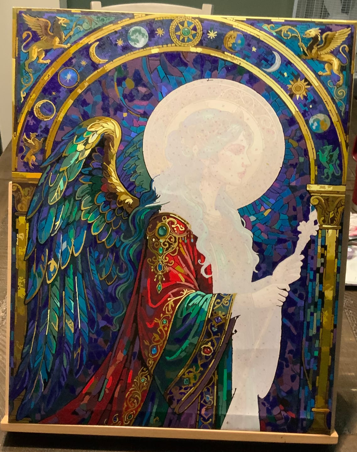 Customer photo review of Archangel Stained Glass (Paint by Numbers)