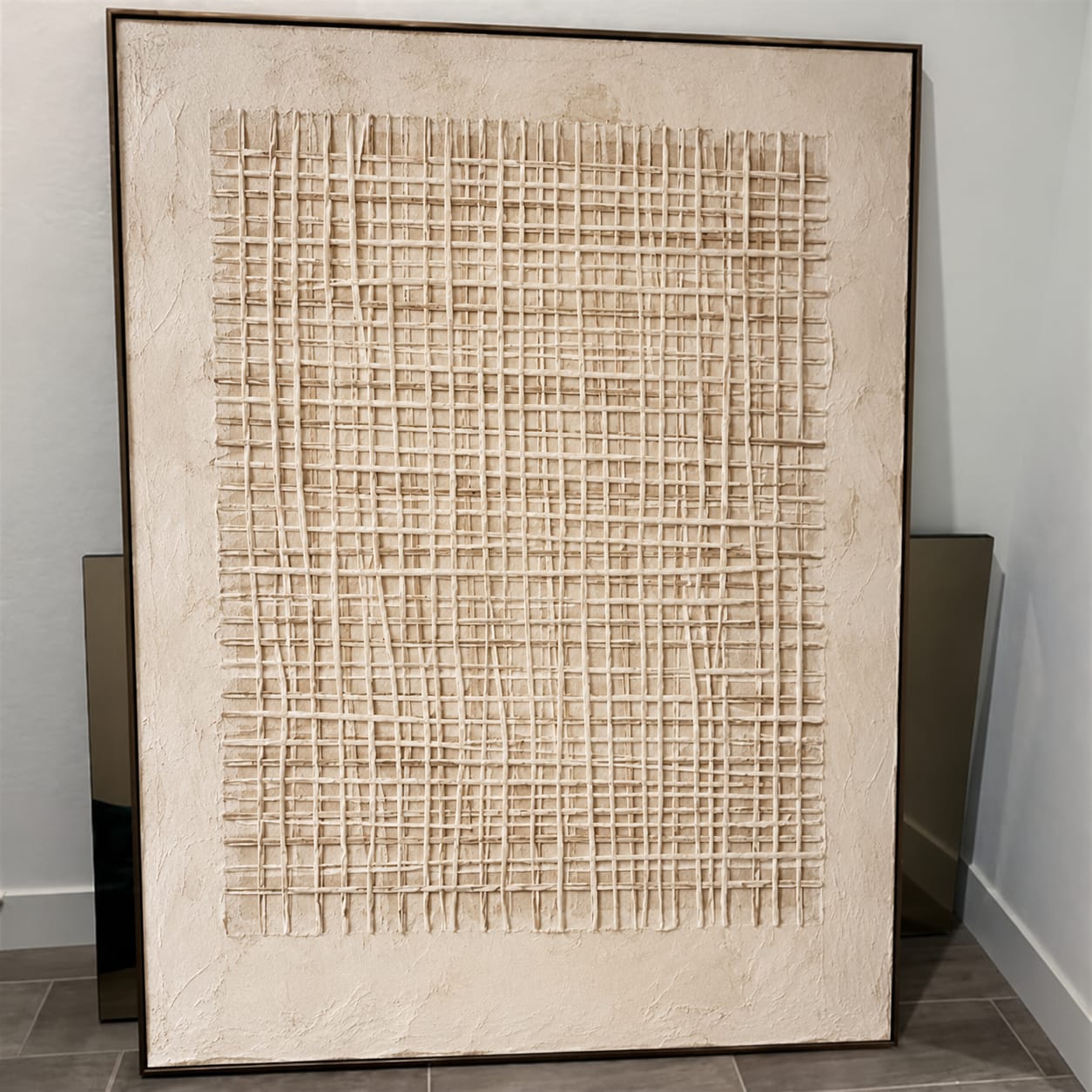 Customer photo review of Woven Calm-Cream Lattice Painting