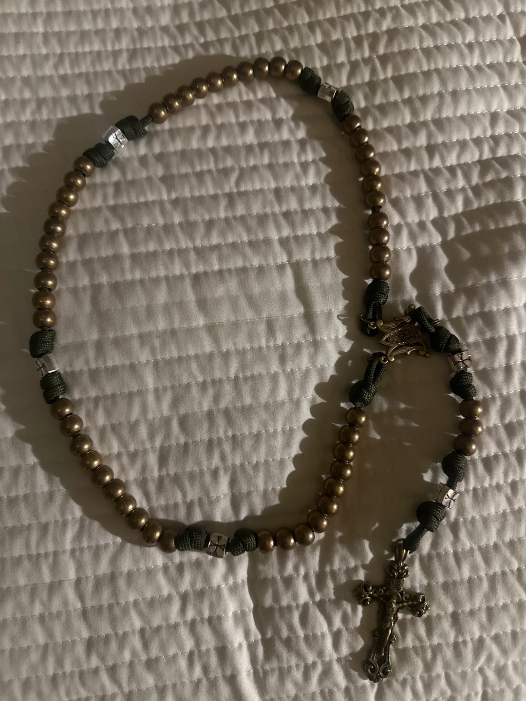 Customer photo review of FREE Today: Enduring Faith Paracord Rosary with Bronze Beads: Tradition Woven with Strength