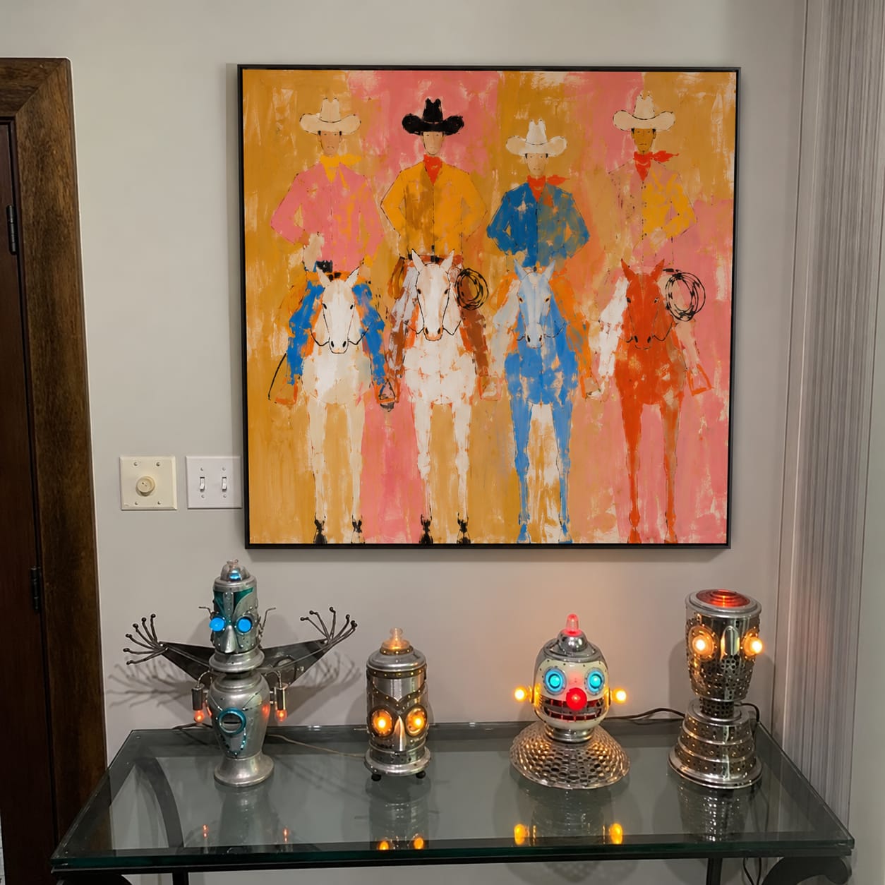 Customer photo review of Pastel Posse-Four Cowboy Riders Painting