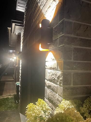Customer photo review of Up Down Wall Light | Curved LED Aluminum & Glass Sconce, 4 Sizes | IP54 Weather-Resistant, Black or Gold