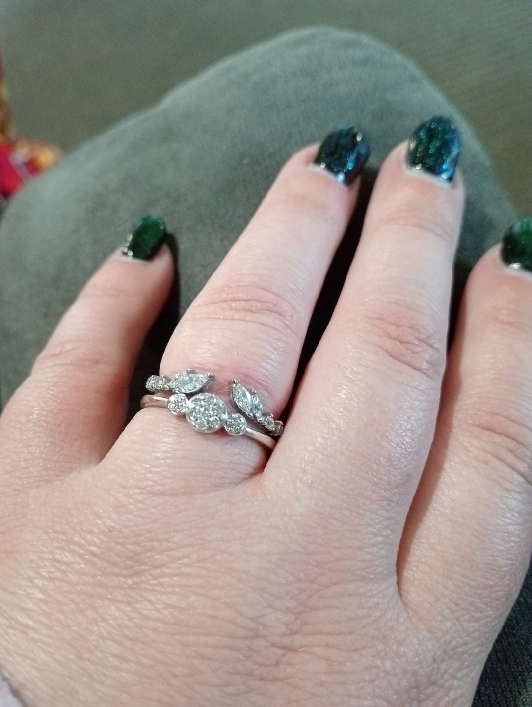 Customer photo review of Lily Crystal Silver Vine Ring