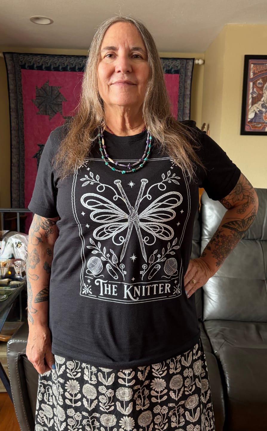 Customer photo review of The Knitter T-shirt