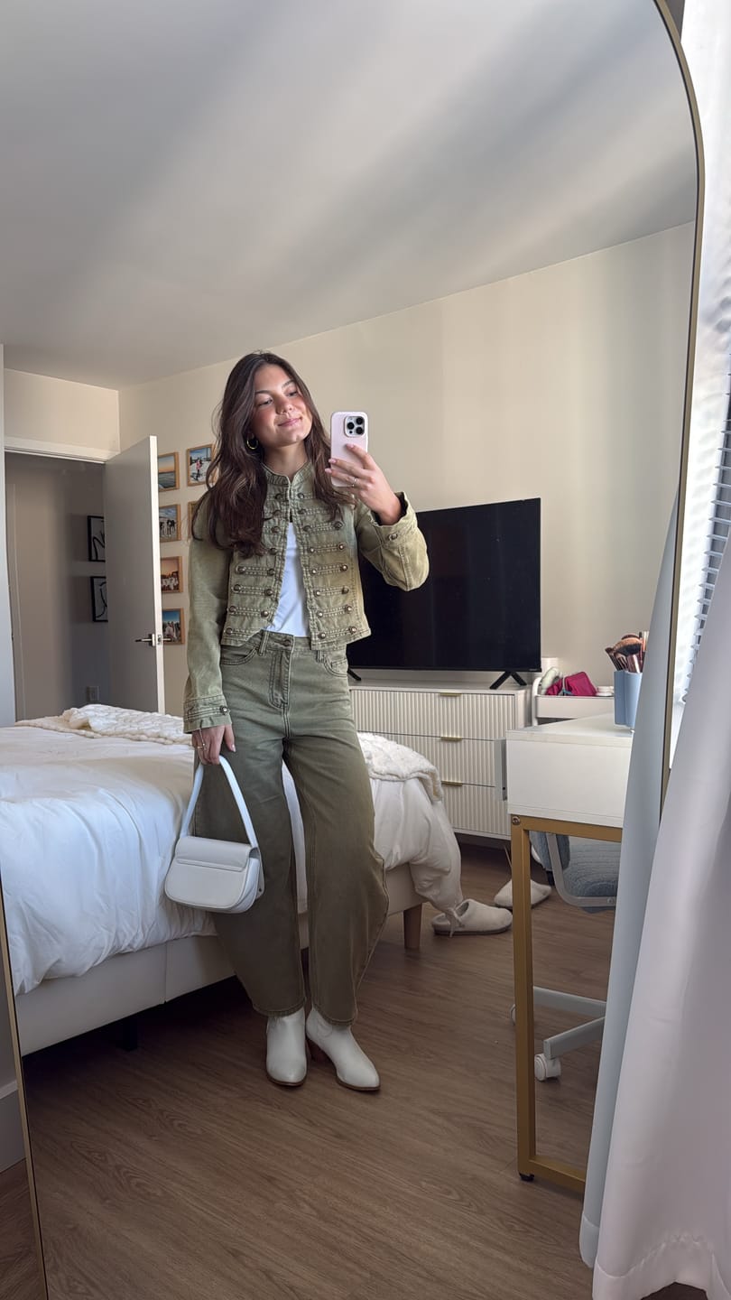 Customer photo review of Military Jacket & Barrel Leg Jeans Set