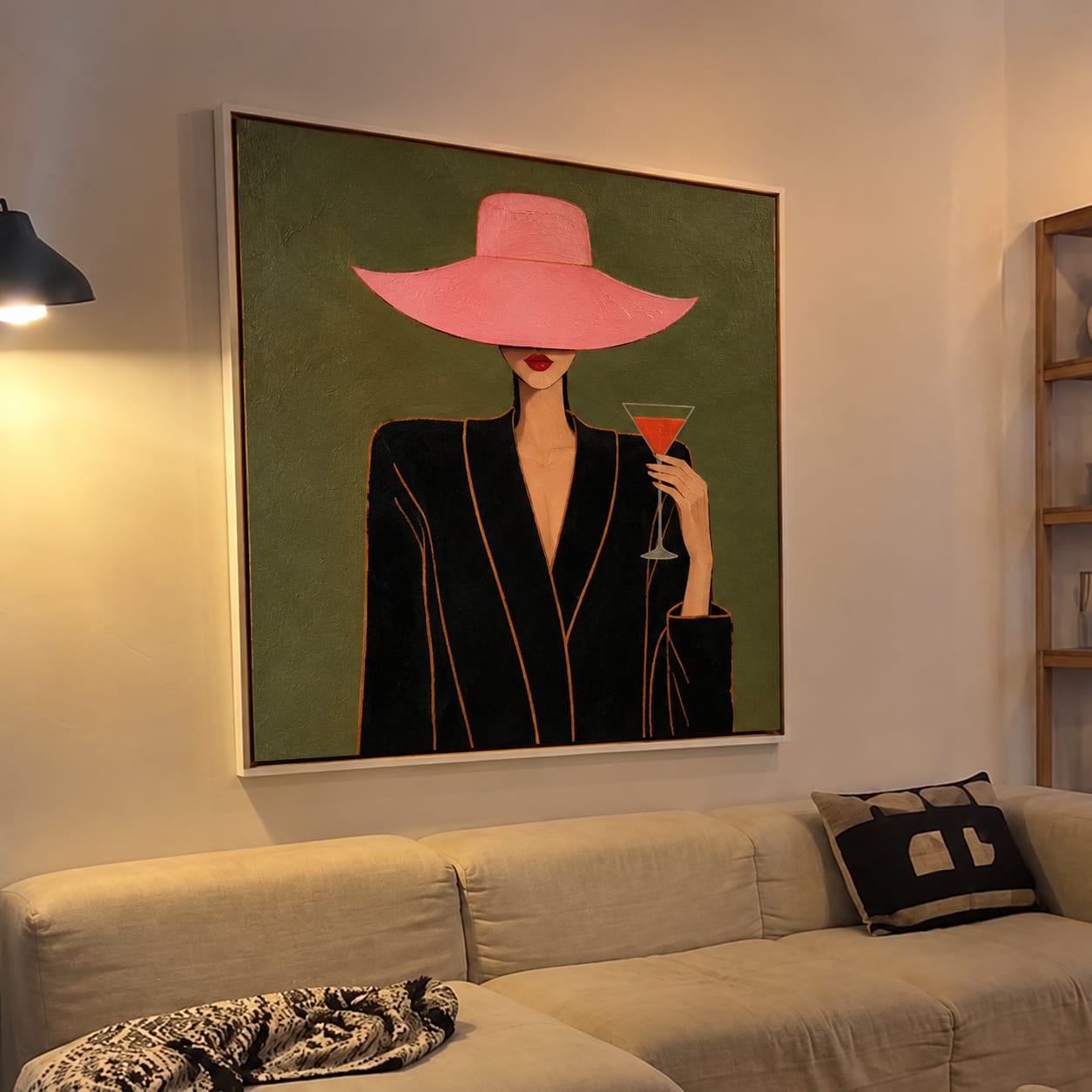 Customer photo review of Pink Brim-Martini Woman Portrait Painting