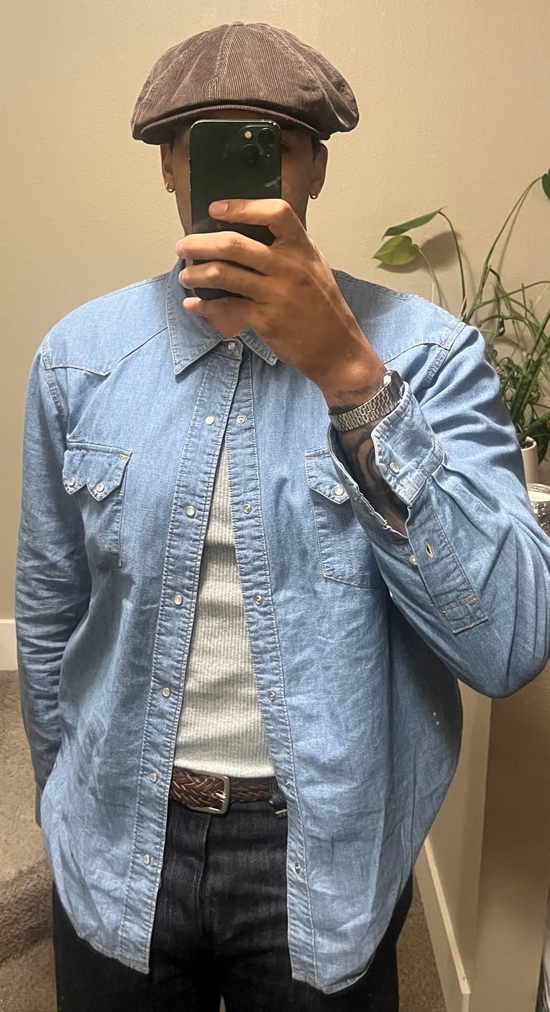 Customer photo review of Brown Corduroy Newsboy Cap