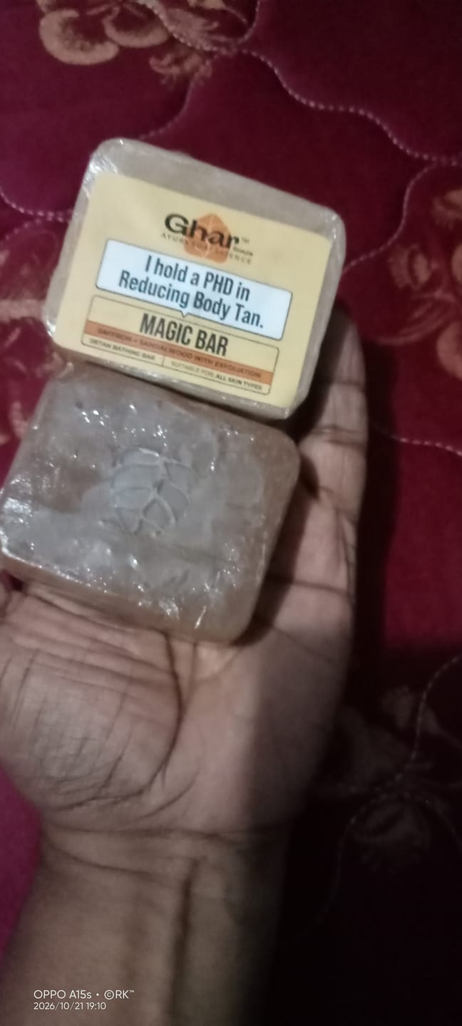 Customer photo review of MAGIC SOAP ( SAFFRON AND SANDAL WOOD SOAP )