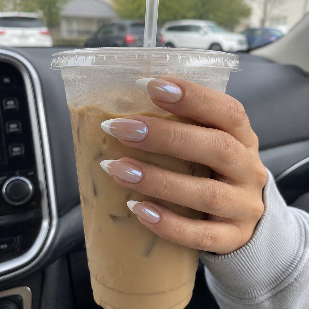 Customer photo review of Chrome French | Medium-Long Almond