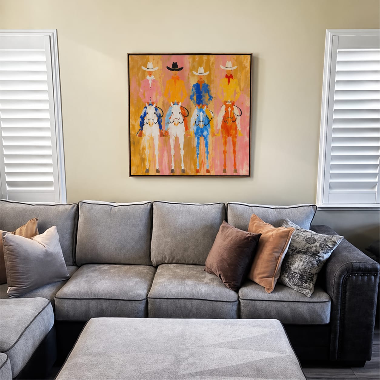 Customer photo review of Pastel Posse-Four Cowboy Riders Painting