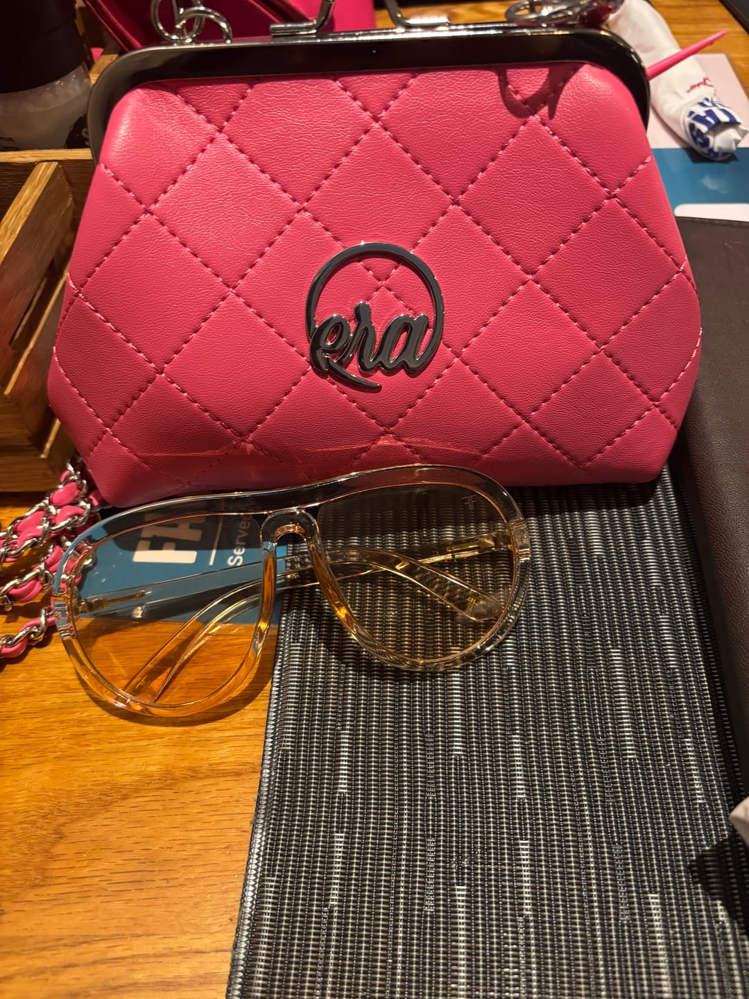 Customer photo review of ERA Mini Kisslock Chain Bag – Pink