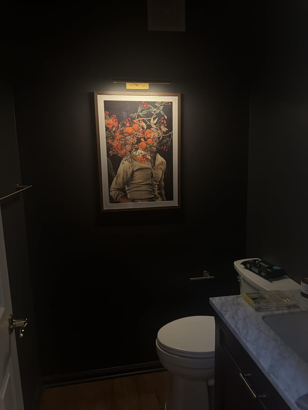 Customer photo review of Rechargeable Picture Light | Cordless LED Bar, Magnetic Mount, USB-C | Remote & Touch Dimming, Timer, Gold or Black