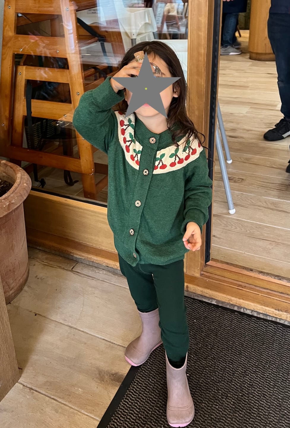 Customer photo review of Little Cherry Knitted Cardigan