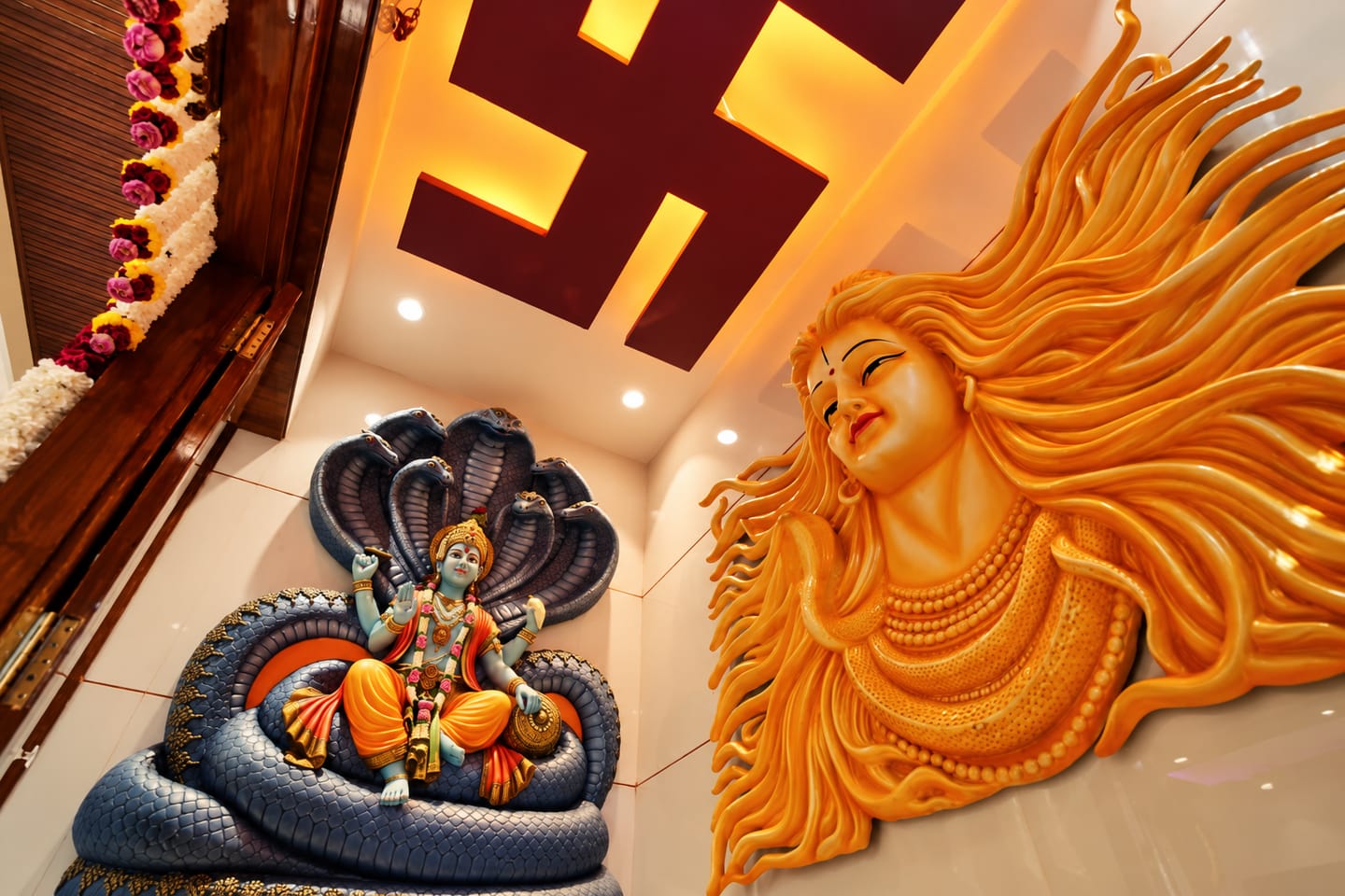 Customer photo review of Lord Vishnu Sheshnag – 5x4ft | Majestic Serpent Adi Shesha Wall Mural | Dezin India