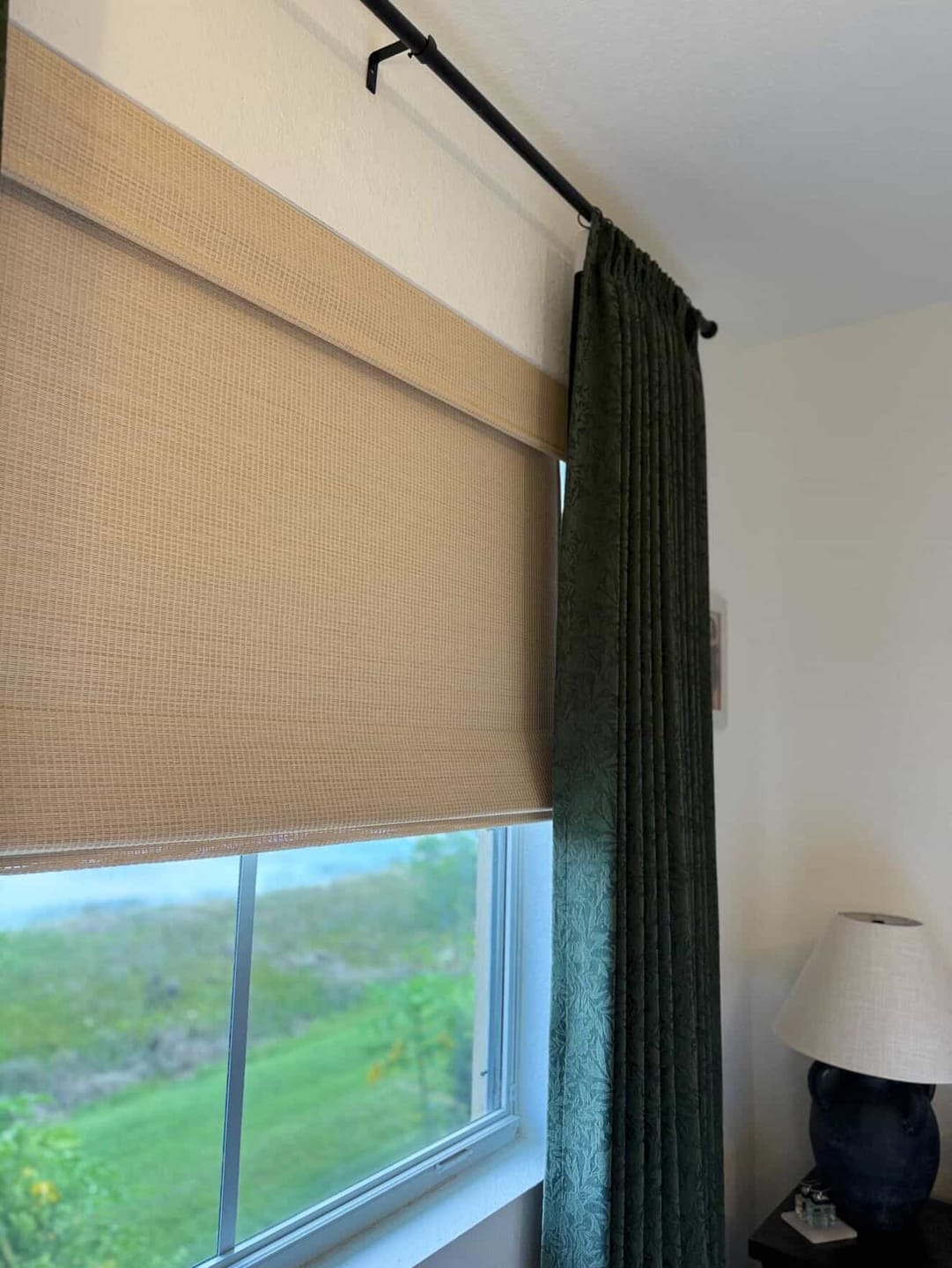 Customer photo review of Rattan Natural Bamboo Woven Wood Shades