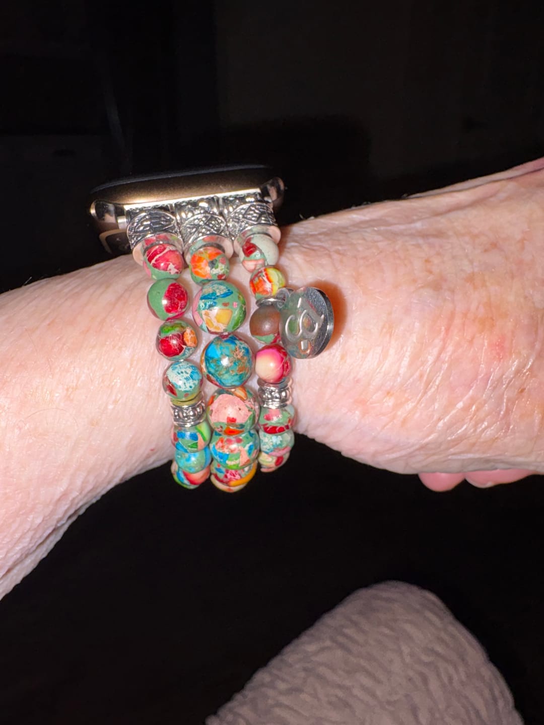 Customer photo review of Vineyard Jasper Stretch Apple Watch Strap