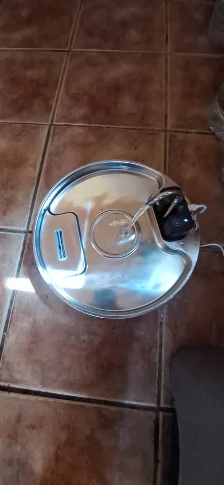 Customer photo review of Motion-Sensor Stainless Steel Pet Fountain
