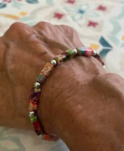 Customer photo review of Handmade Natural Stone Beaded Bracelet, Adjustable Boho Multicolor Jewelry, Perfect Gift for Women & Men, Ideal for Valentine's Day, Stackable Bracelets, Adjustable Beaded Design, Stacked Design Bracelets