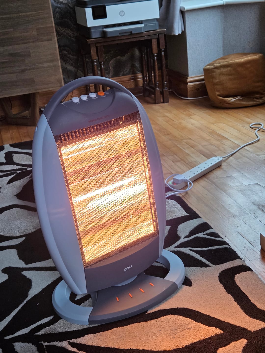 Customer photo review of Electric Halogen Heater, 3 Heat Settings, 1200W, Grey