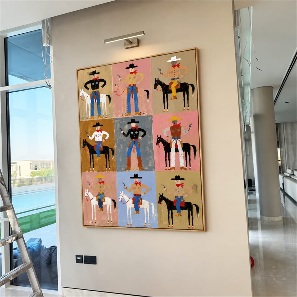 Customer photo review of Rodeo Squares-Cowboy and Horse Folk Painting
