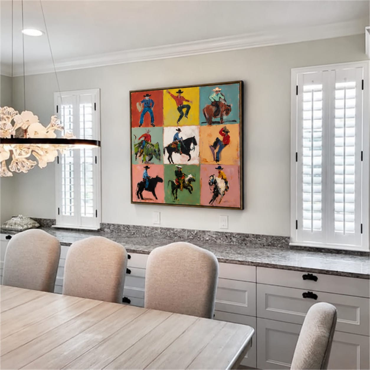 Customer photo review of Rodeo Mosaic-Cowboy Grid Painting
