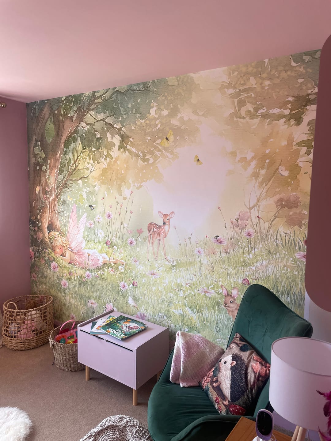 Customer photo review of Haisley - Sleepy Fairy Watercolour Forest Wallpaper Mural
