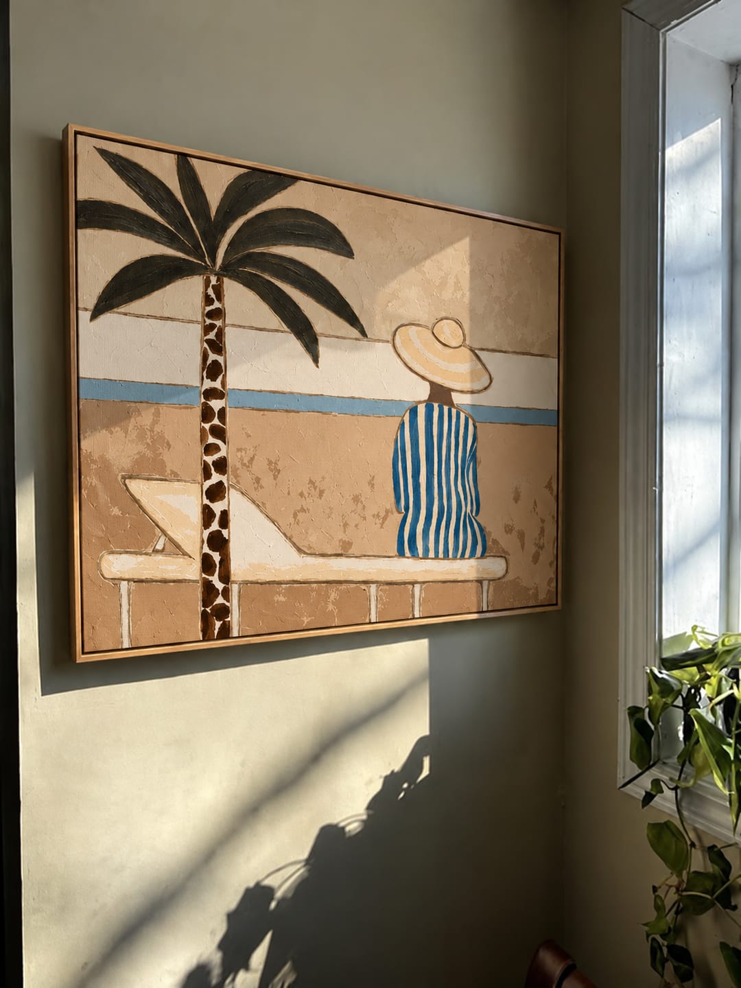 Customer photo review of Seaside Pause-Striped Woman Beach Painting