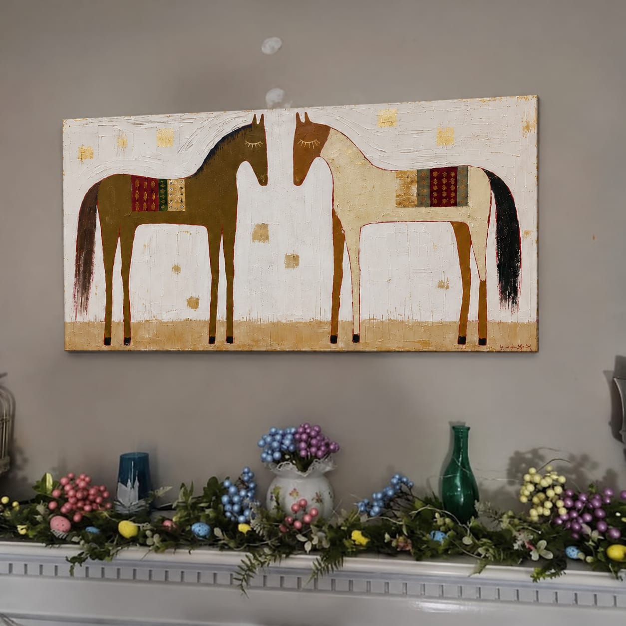 Customer photo review of Golden Accord-Two Horse Painting