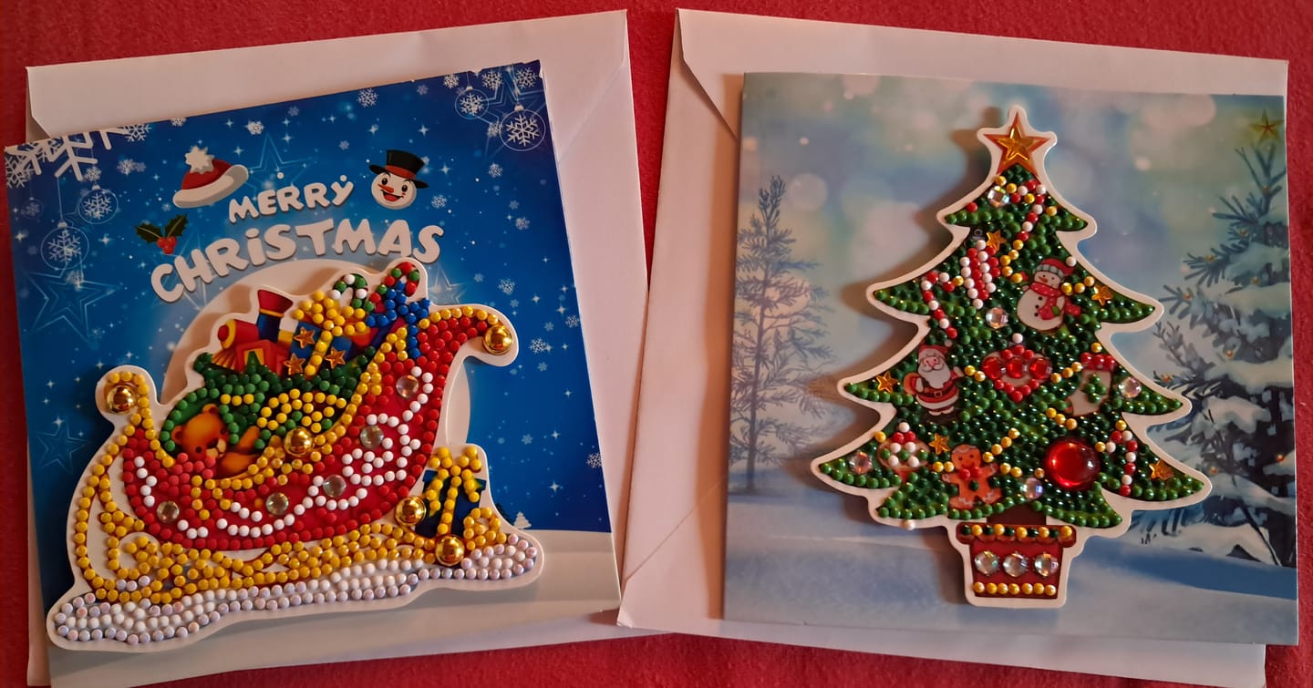 Customer photo review of Diamond Painting Weihnachtskarten (8x) – DIY Karten Set mit Umschlägen