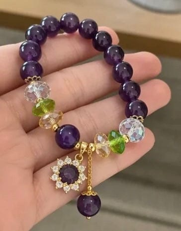 Customer photo review of Amethyst Sunflower Pendant Balance Bracelet