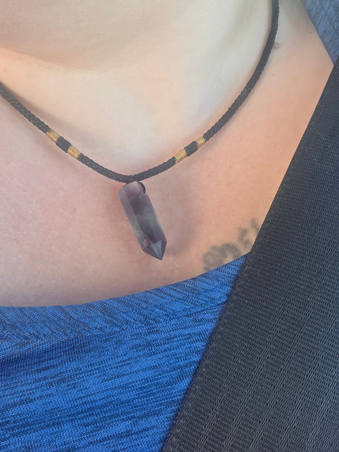 Customer photo review of Natural Fluorite Necklace