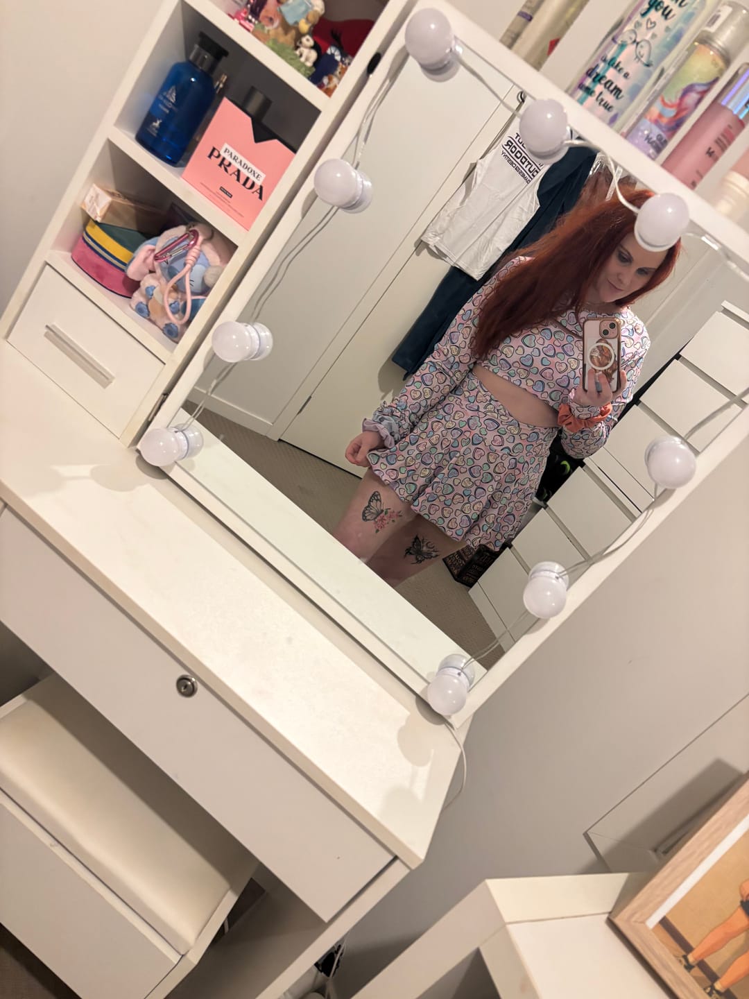 Customer photo review of Conversation Hearts Basic Cami Top