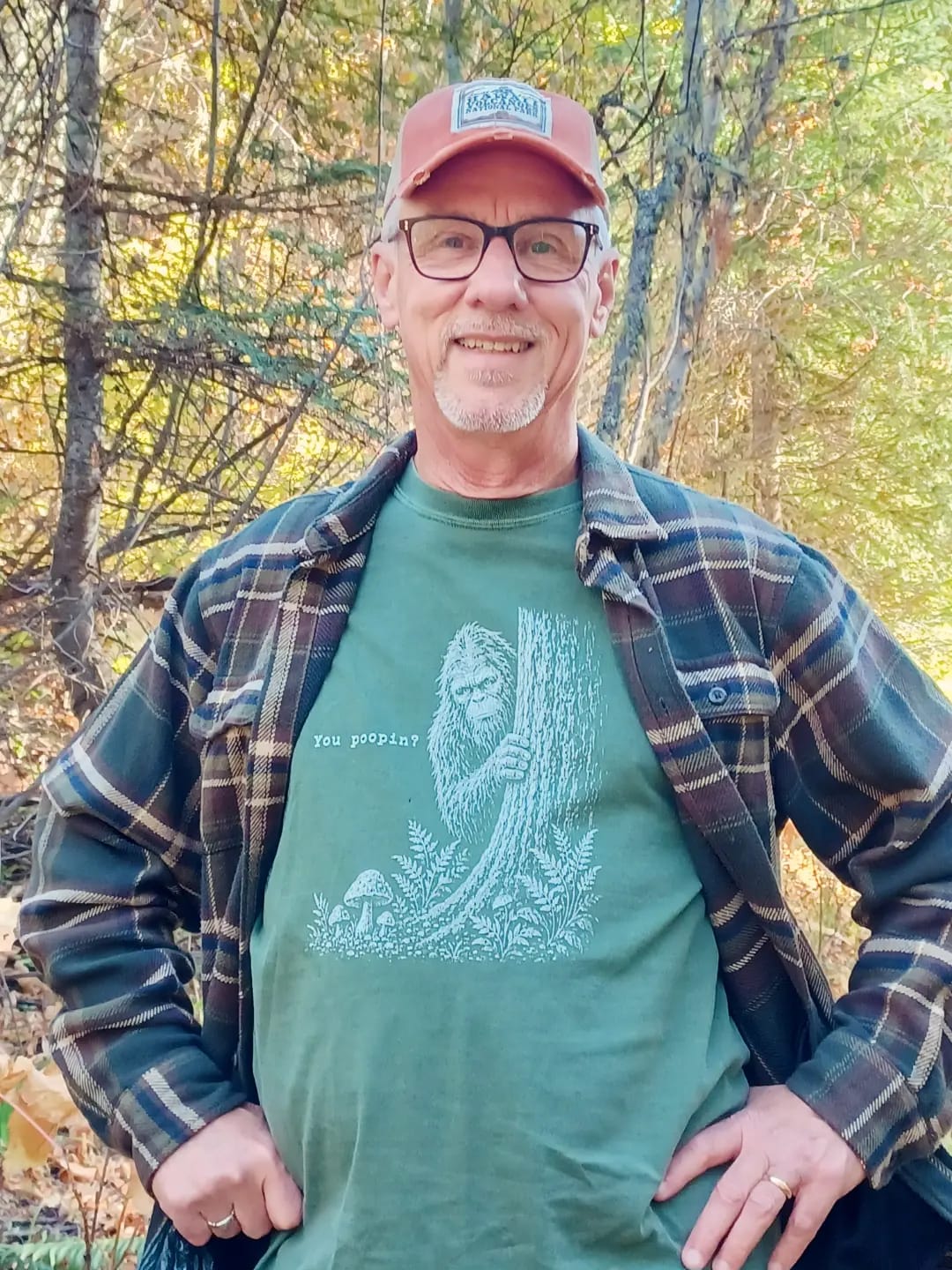 Customer photo review of Sasquatch You Poopin? Cotton T-Shirt