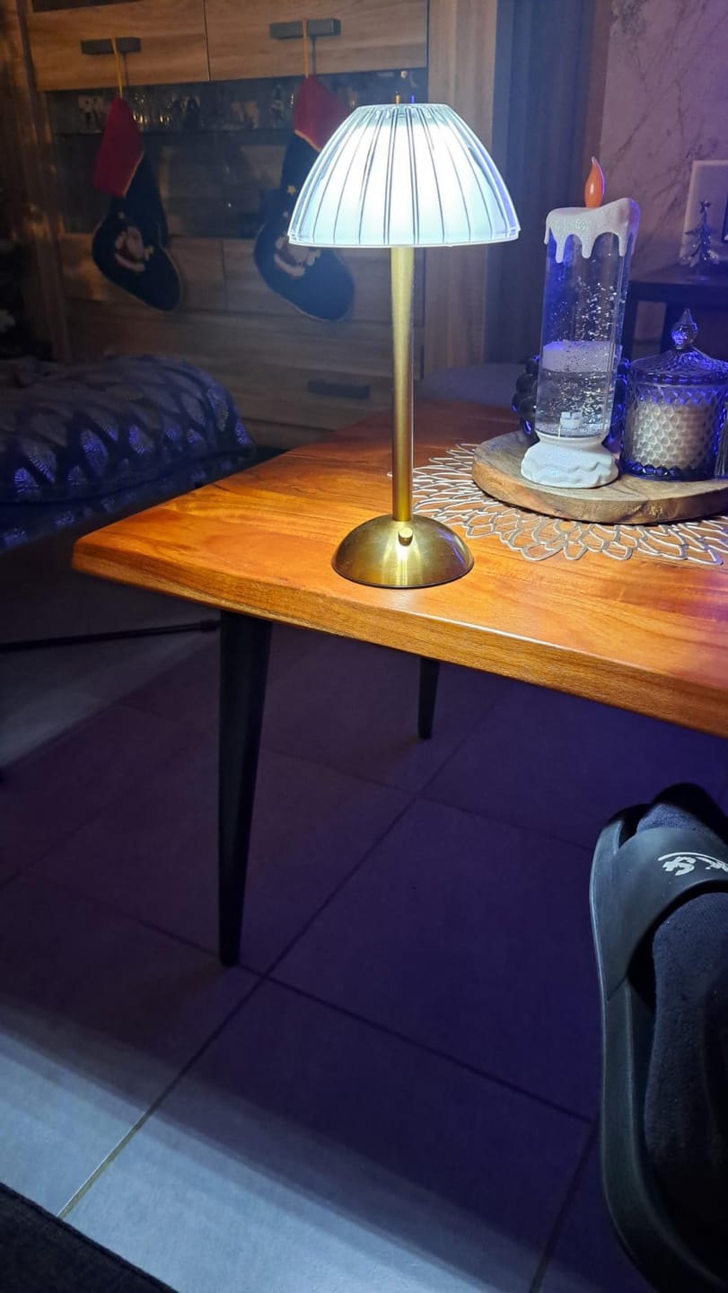 Customer photo review of Crystal Table Lamp | Touch Dimming, 3000-6000K in 3 Modes | 11.8 in Rechargeable Cordless, 3 Finishes