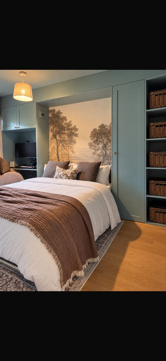 Customer photo review of Hudson - Misty Morning Forest Landscape Wallpaper Mural