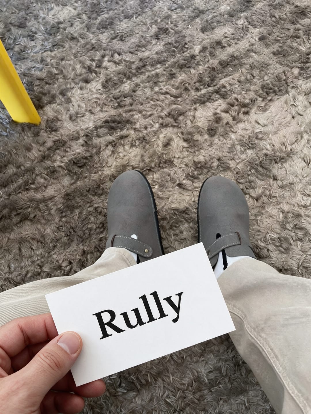 Customer photo review of Men's Suede Buckle Clogs