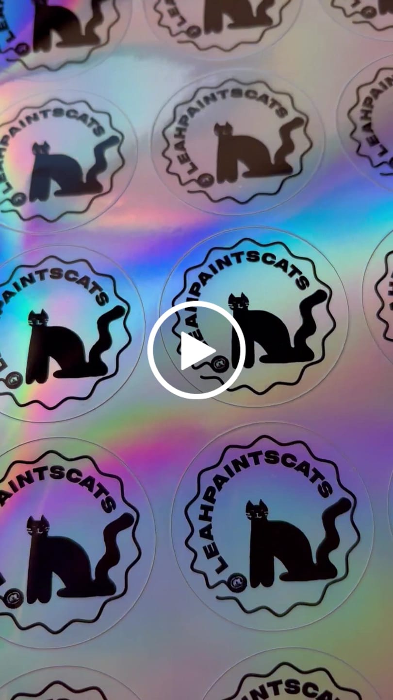 Customer video review of Circle Sheet Labels - Holographic