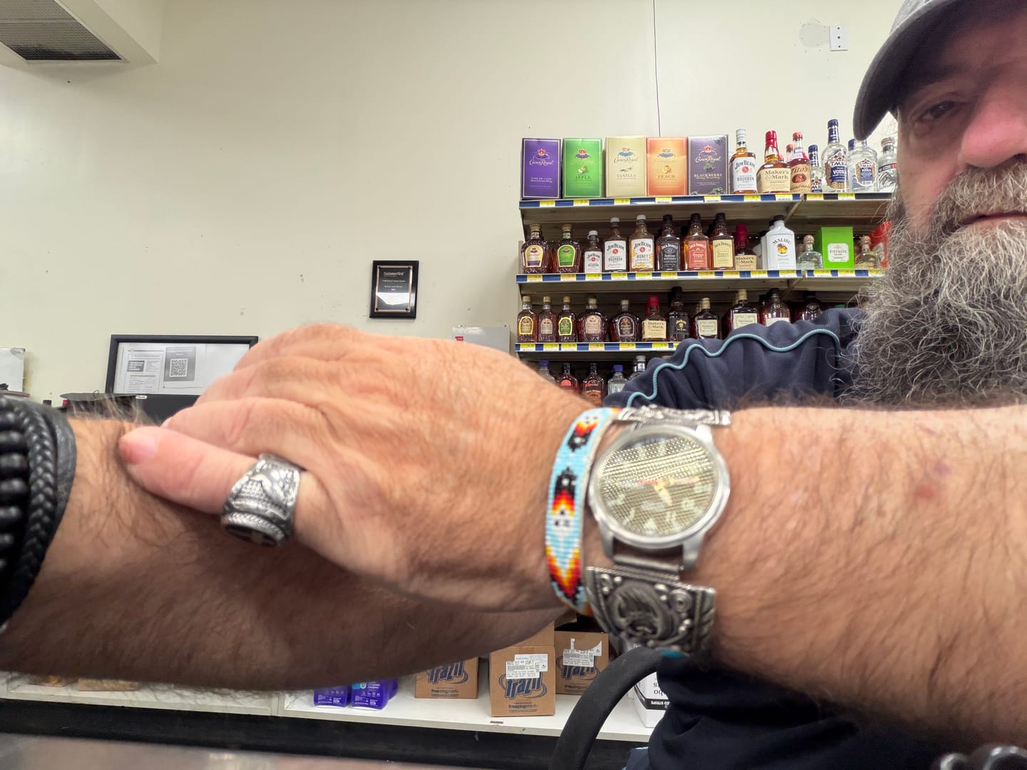 Customer photo review of Navajo Made Beaded Cuff Bracelet
