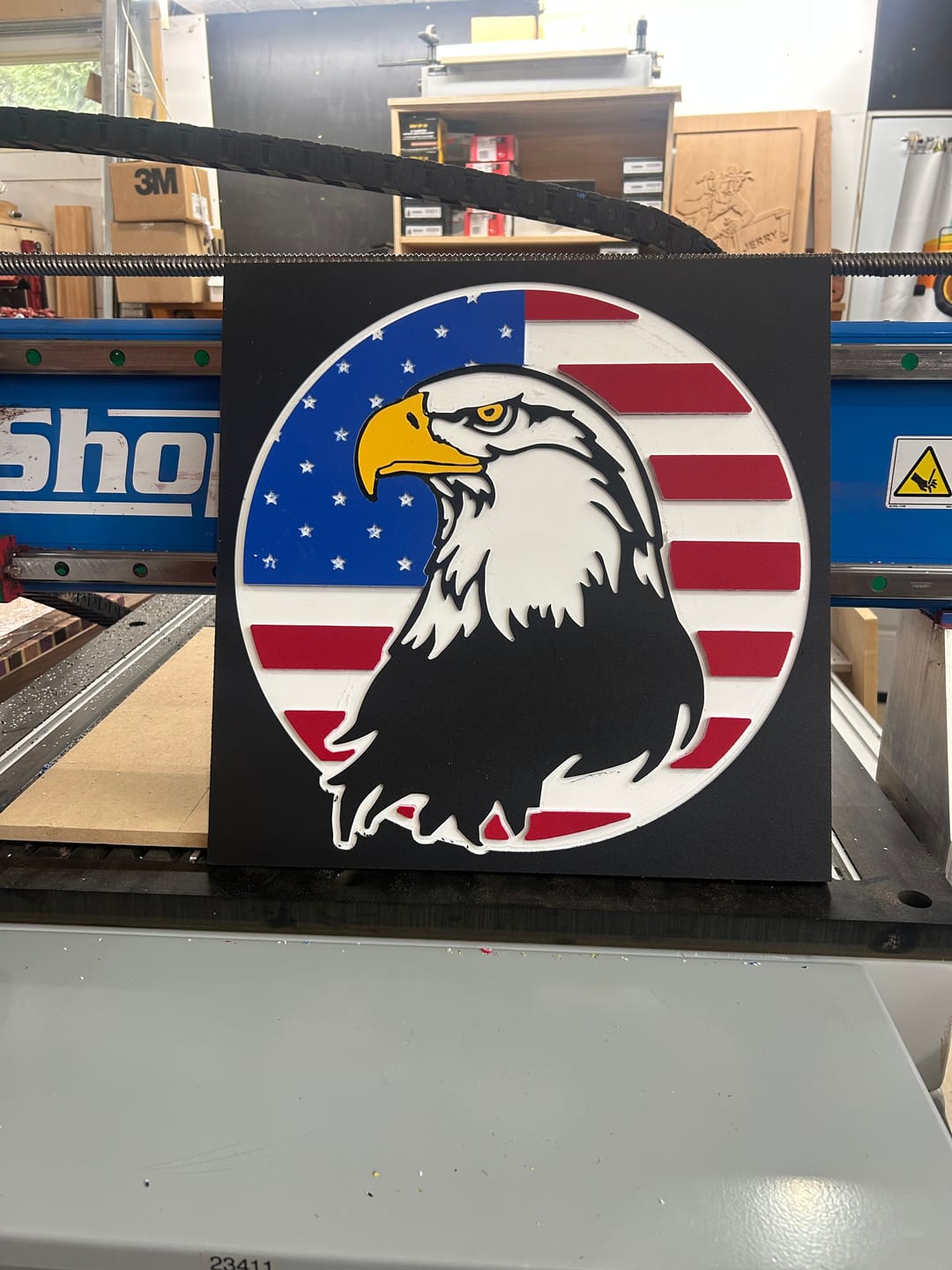 Customer photo review of American Flag Eagle CNC Sign Kit