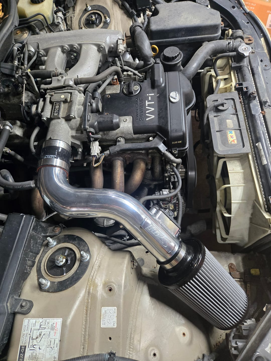 Customer photo review of HPS Performance Air Intake Kit Lexus 1998-2000 GS300 3.0L, Includes Heat Shield, 827-705