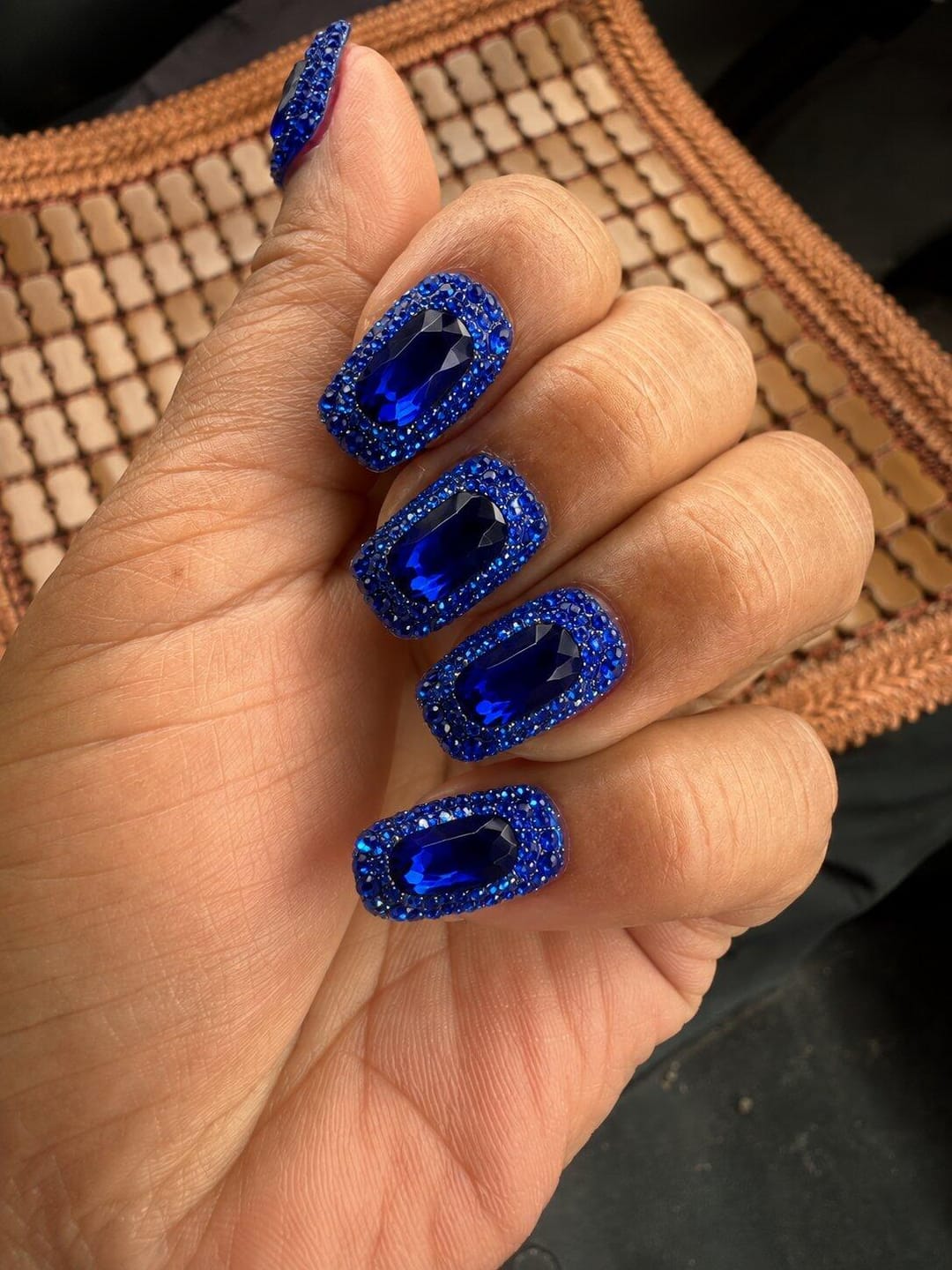 Customer photo review of Sapphire Halo | Short Square