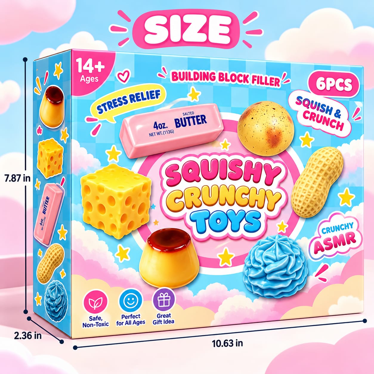 Customer photo review of 6-Piece Crunchy Squishy Set